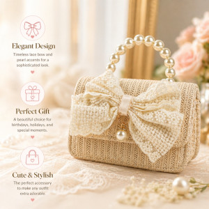 Kids' Elegant Mini Handbag – Classic Ivory (15cm)