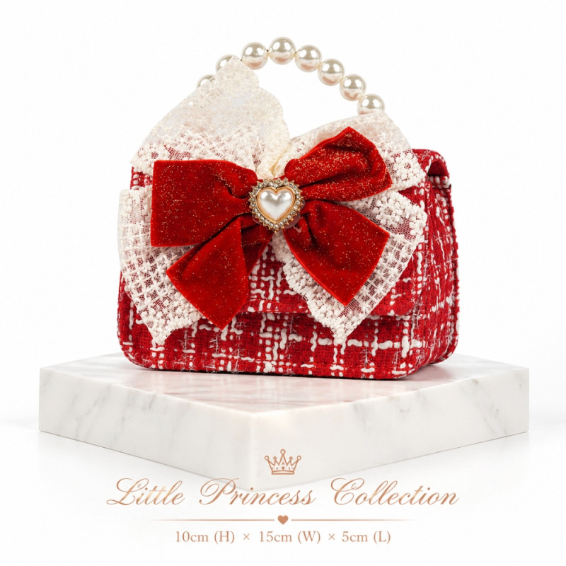 Kids' Charming Mini Handbag – Radiant Ruby Red (15cm)