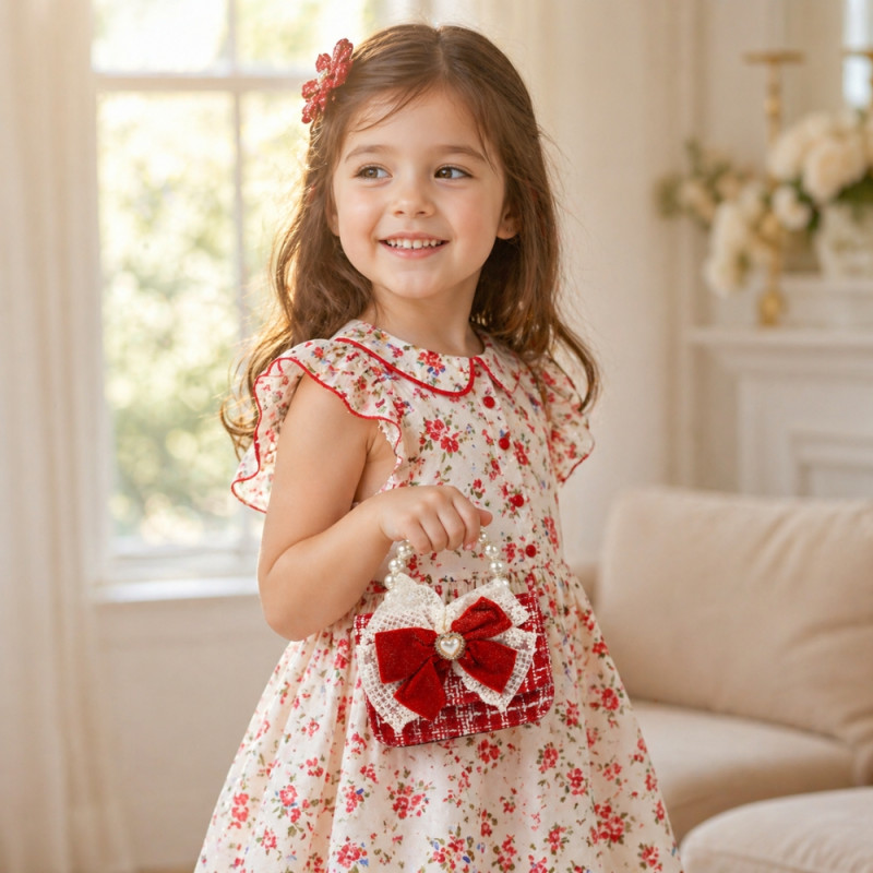 Kids' Charming Mini Handbag – Radiant Ruby Red (15cm)