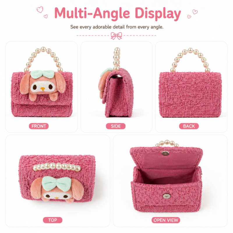 Kids' Charming Mini Handbag – Sweet Blossom Pink (15cm)