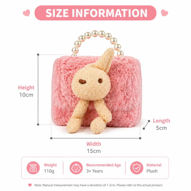 Kids' Charming Mini Handbag – Sweet Pastel Pink (15cm)