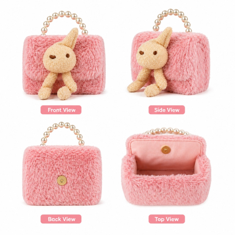 Kids' Charming Mini Handbag – Sweet Pastel Pink (15cm)