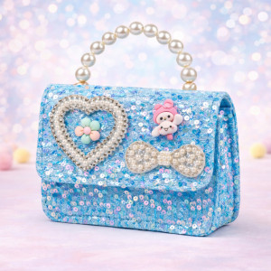 Sweetheart Pearl Crossbody Purse – Enchanted Turquoise (15cm