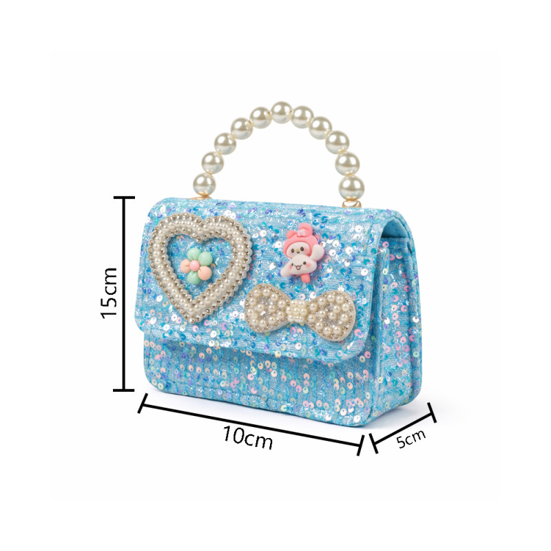 Sweetheart Pearl Crossbody Purse – Enchanted Turquoise (15cm