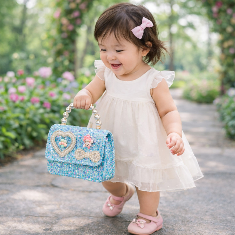 Sweetheart Pearl Crossbody Purse – Enchanted Turquoise (15cm