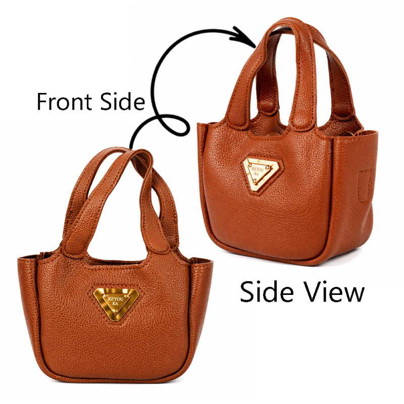 Kids' "Mini Muse" Executive Handbag – Classic Brown with Gold-Tone Hardware (14cm)