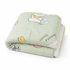 Kids Cartoon Dream Padded Cotton Swaddle Blanket – Vibrant Lime Edition (146 x 116cm)