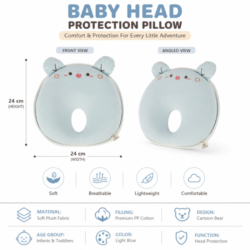 Superior BABY PILLOW – Sea Green Premium Quality (24Cm X 24Cm)