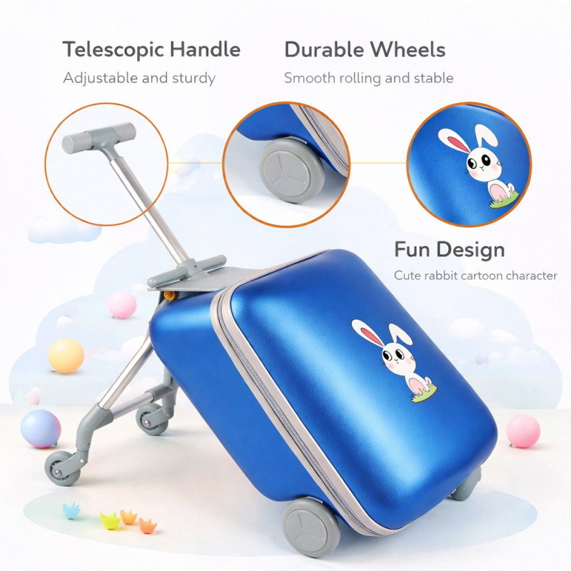 ABS 20 inches Moving Trolley - Blue