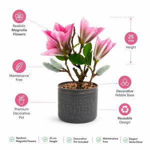 Superior Artificial Flowers – Pink Premium Quality (25cm)