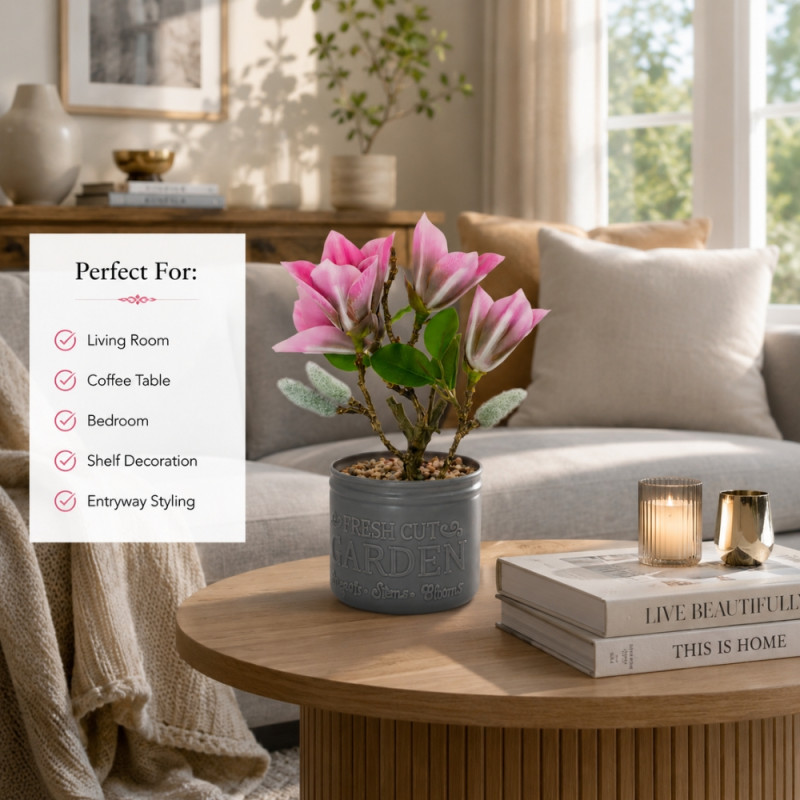 Superior Artificial Flowers – Pink Premium Quality (25cm)