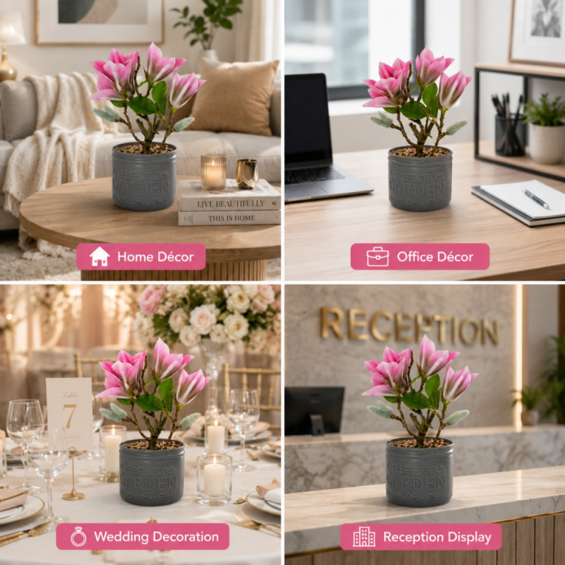 Superior Artificial Flowers – Pink Premium Quality (25cm)
