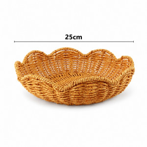 Master Finish Wicker Bread Basket Designed for Elegant Dining &amp; Entertaining – Brown (W-25 CM)