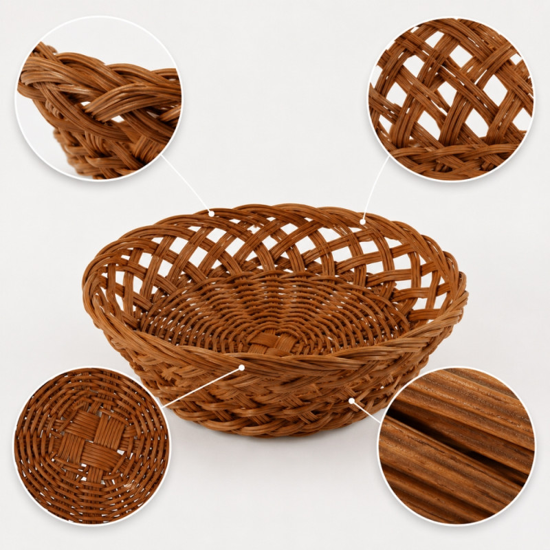 Refined Grade Wicker Basket Designed for Elegant Dining &amp; Entertaining – Gray (W-26cm)
