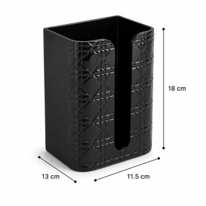 Ideal Joy Facial Tissue Holder Designed for Modern Living &amp; Home Comfort – Black (H-18cm W-11.5cm W-13cm)