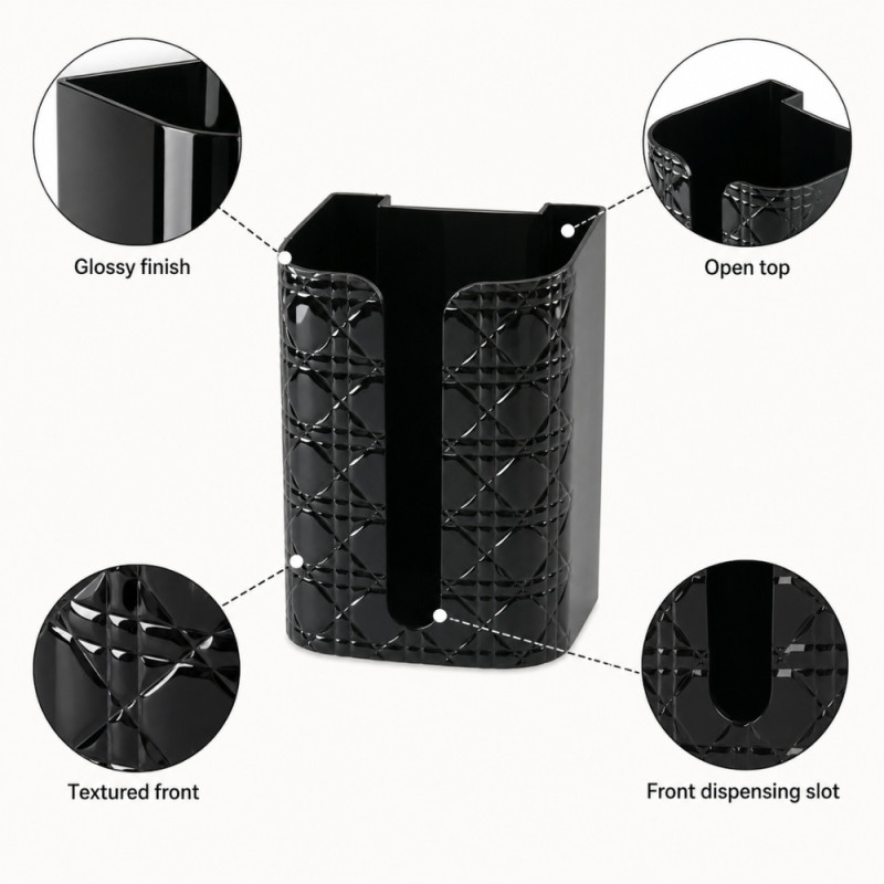Ideal Joy Facial Tissue Holder Designed for Modern Living &amp; Home Comfort – Black (H-18cm W-11.5cm W-13cm)