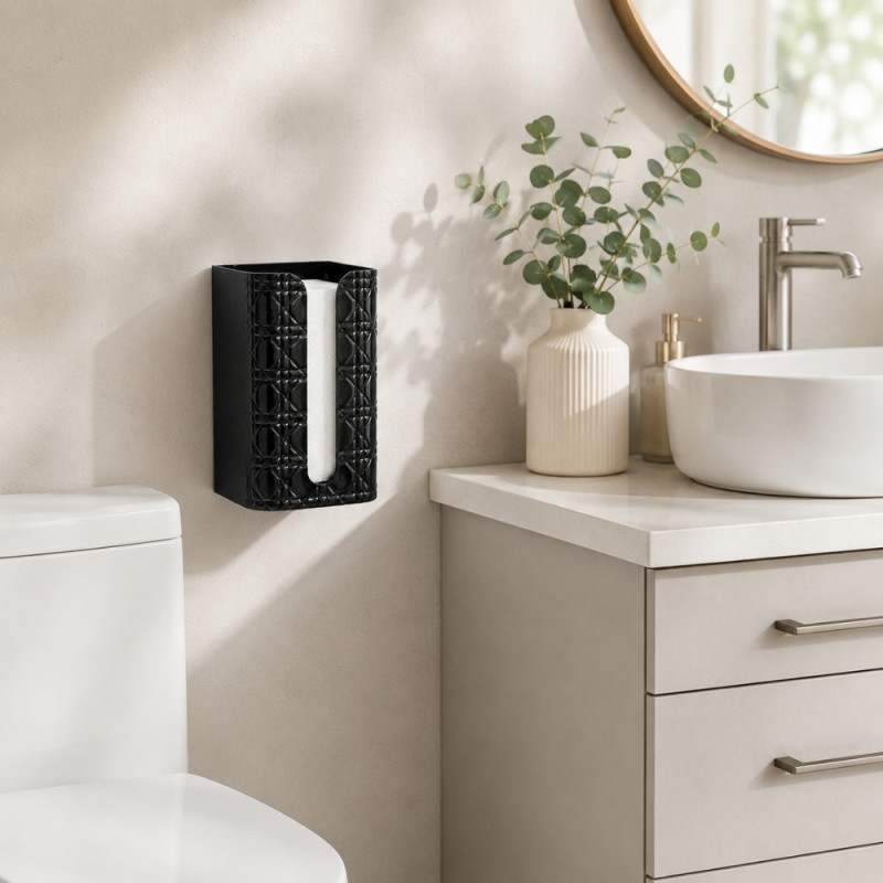 Ideal Joy Facial Tissue Holder Designed for Modern Living &amp; Home Comfort – Black (H-18cm W-11.5cm W-13cm)