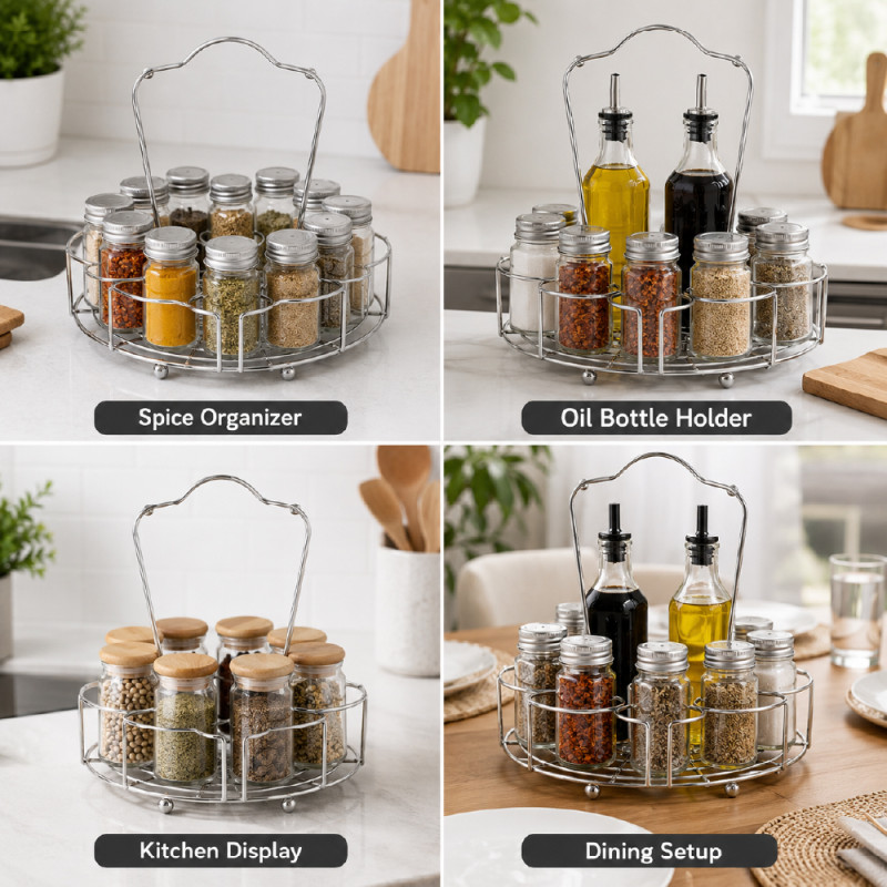 Modern Storage Shelf/Rack – Silver Easy Assembly (26 x 22cm)