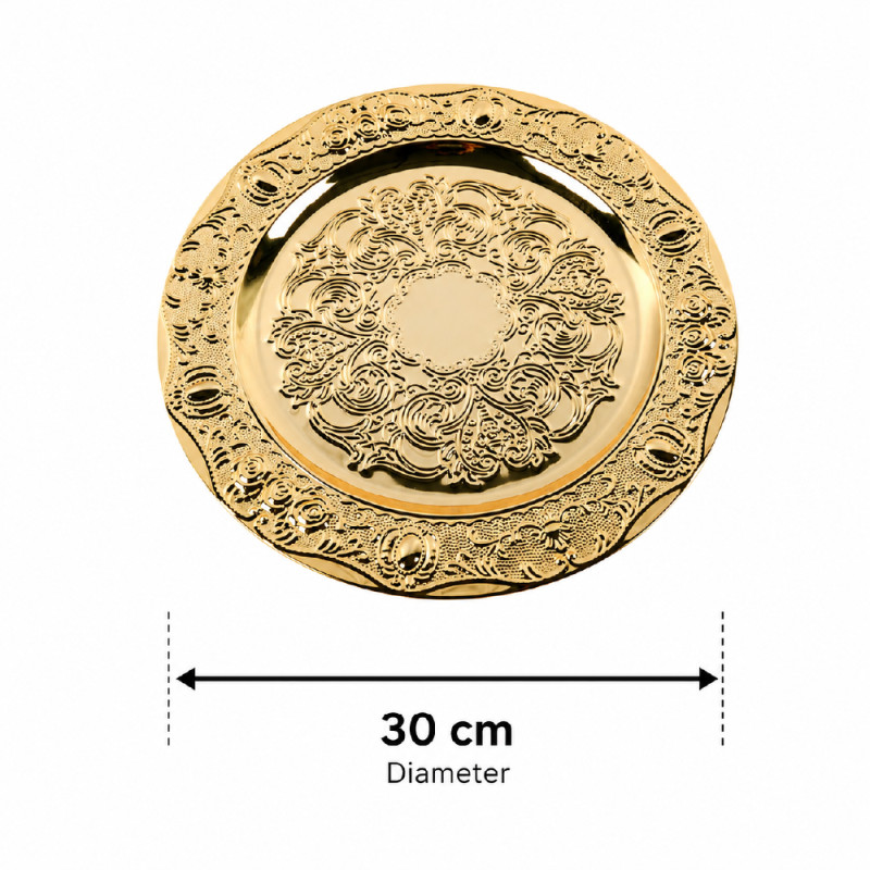 Premium Dinnerware Plate Set – Gold Elegant Design (30cm)