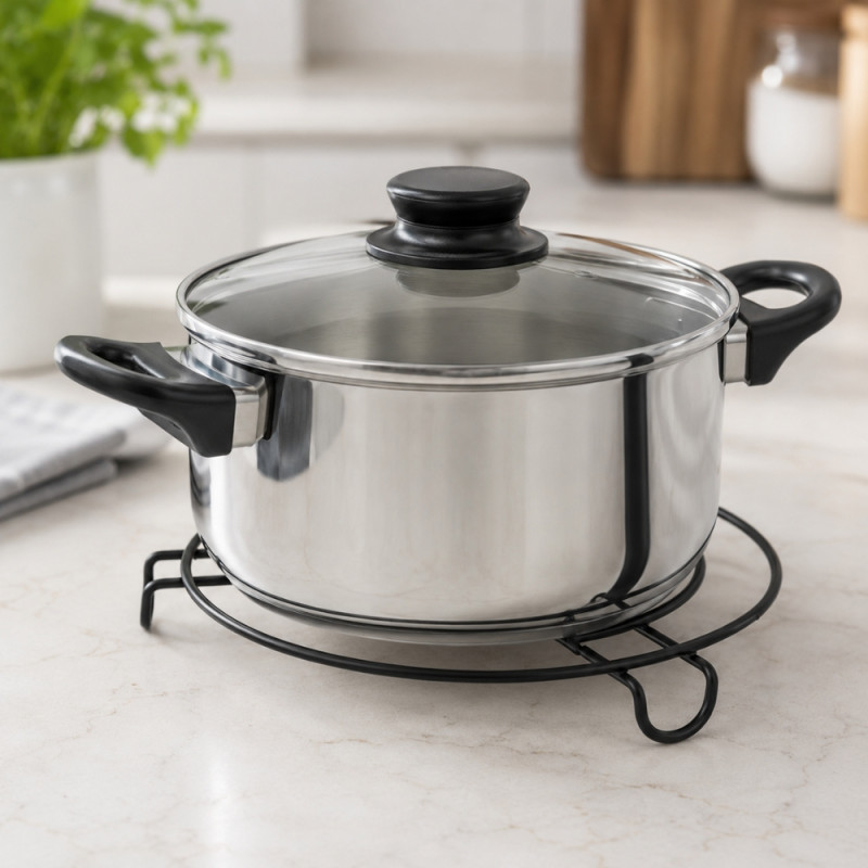 Elegant Guard Frying Pan Stand Designed for Everyday Cooking &amp; Kitchen Excellence – Black (W-20cm)