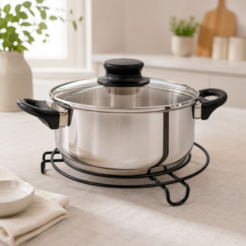 Elegant Guard Frying Pan Stand Designed for Everyday Cooking &amp; Kitchen Excellence – Black (W-20cm)