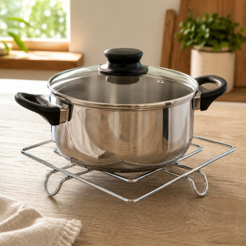 Stylish Shield Kitchen Rack Designed for Everyday Cooking &amp; Kitchen Excellence – Silver (H-20cn W-20cm)