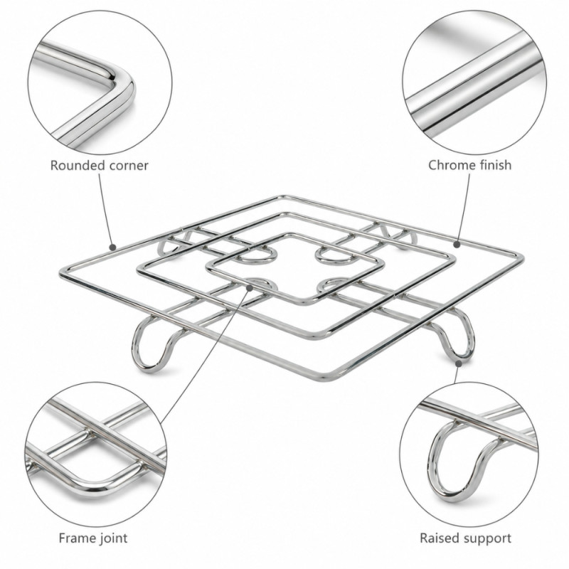 Stylish Shield Kitchen Rack Designed for Everyday Cooking &amp; Kitchen Excellence – Silver (H-20cn W-20cm)