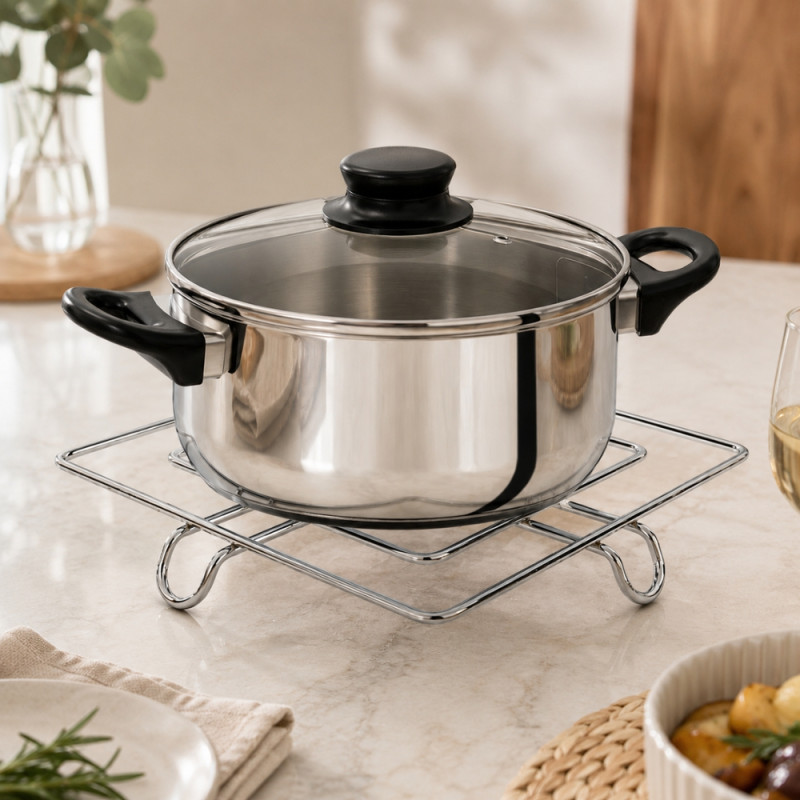 Stylish Shield Kitchen Rack Designed for Everyday Cooking &amp; Kitchen Excellence – Silver (H-20cn W-20cm)