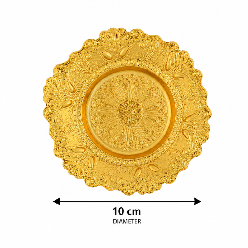Premium Dinnerware Plate Set – Gold Elegant Design (10cm)