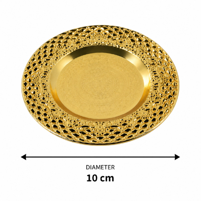 Premium Dinnerware Plate Set – Gold Elegant Design (10cm)