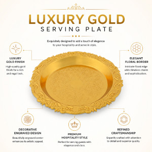 Premium Dinnerware Plate Set – Gold Elegant Design (10cm)