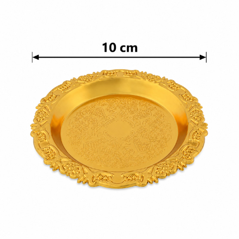 Premium Dinnerware Plate Set – Gold Elegant Design (10cm)
