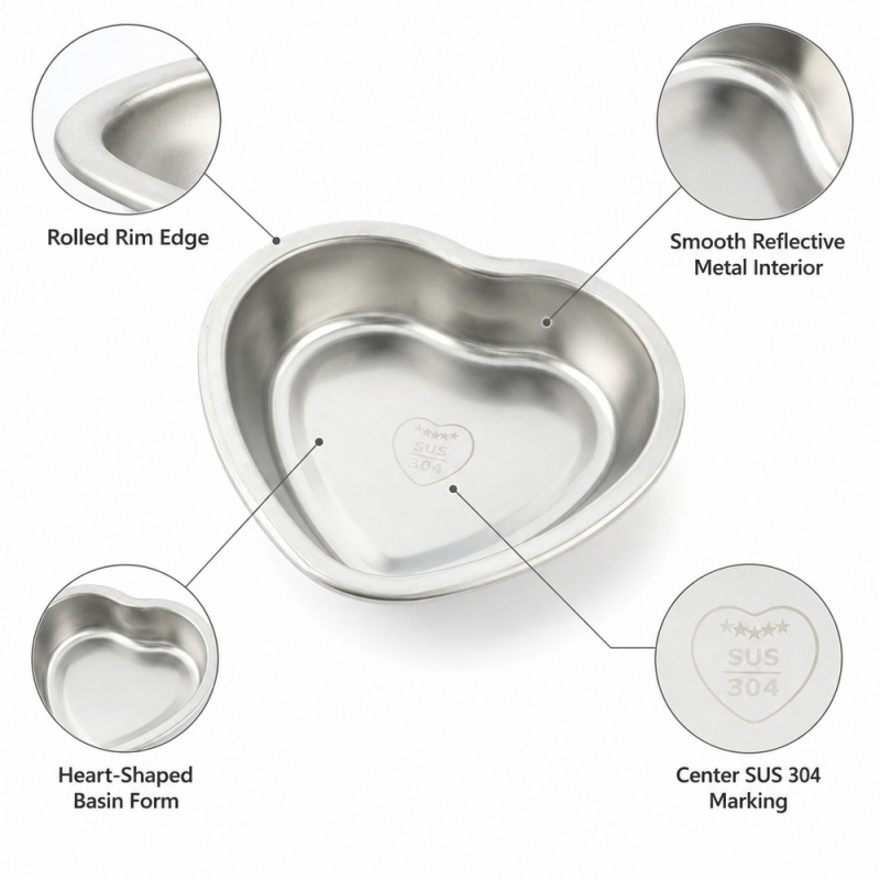 Heart-Shaped Small Cake Pan – Black (12.5x11.5cm)