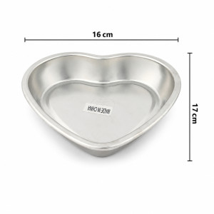 Heart-Shaped Cake Pan – Silver (17x16cm)
