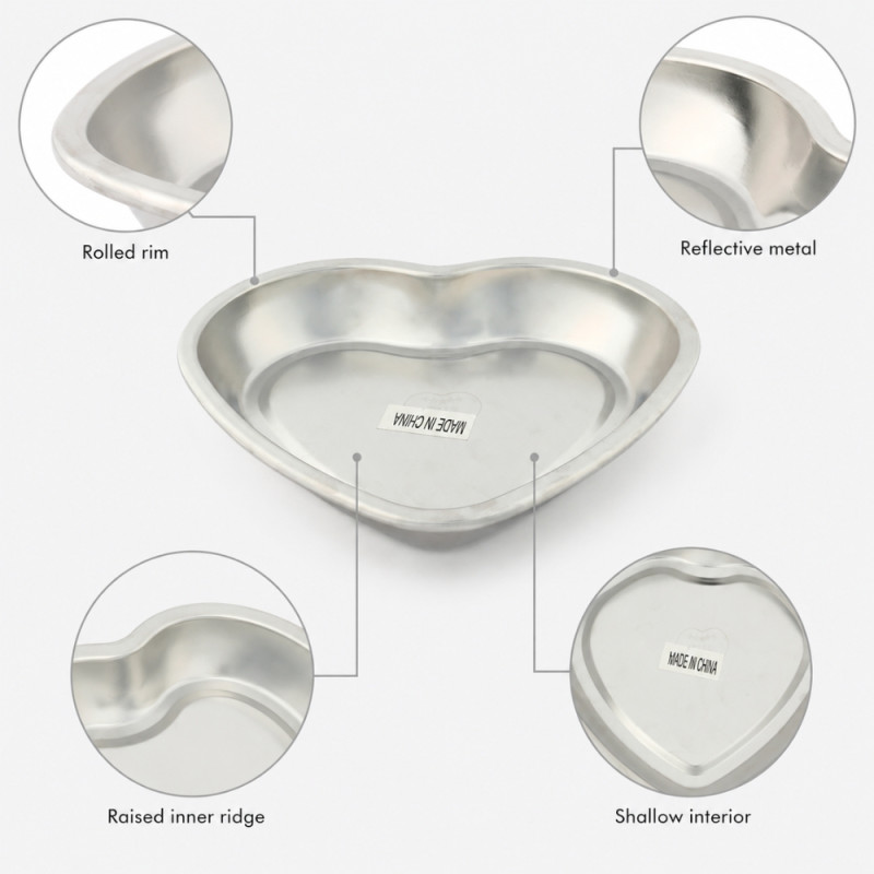 Heart-Shaped Cake Pan – Silver (17x16cm)