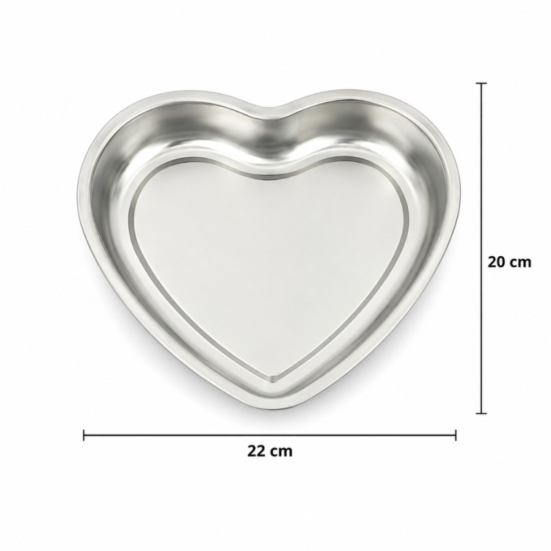 Heart-Shaped Big Cake Pan – Silver (Large)