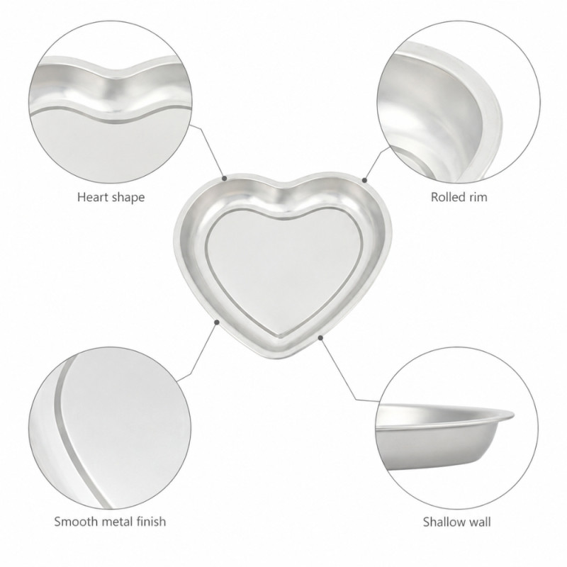 Heart-Shaped Big Cake Pan – Silver (Large)