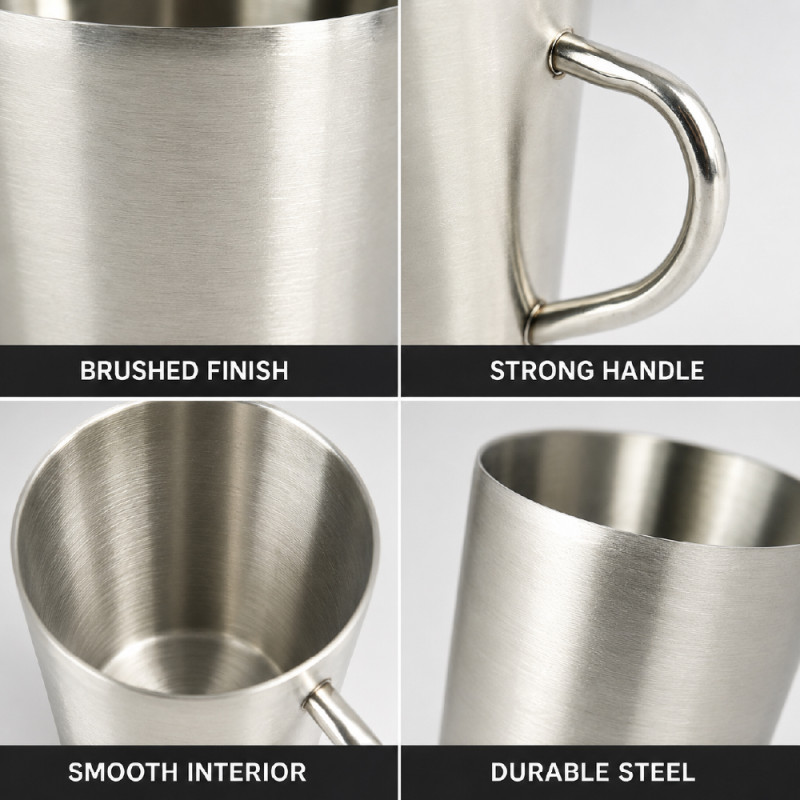 Elegant Ceramic Mug/Cup Set – Silver Premium Finish (9.5 x 8cm)