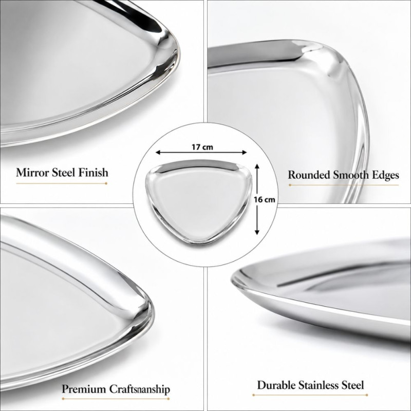 Triangled Stainless Steel Serving Tray
