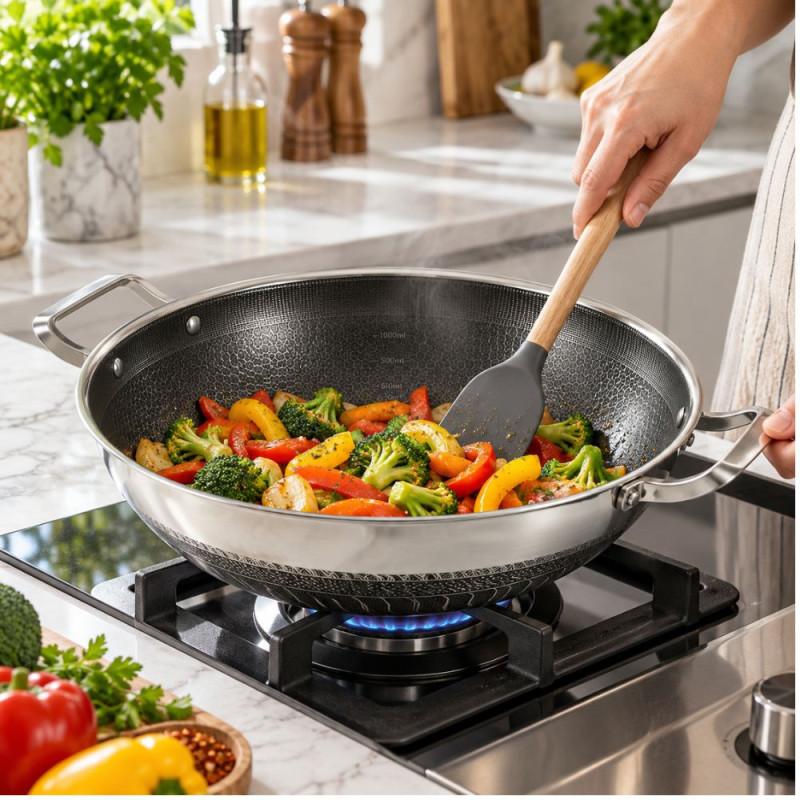 Wok with Handles