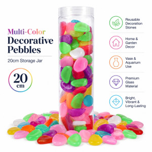 Superior GLOW IN DARK PEBBLES – Multi Color Premium Quality (Jar 20CM)