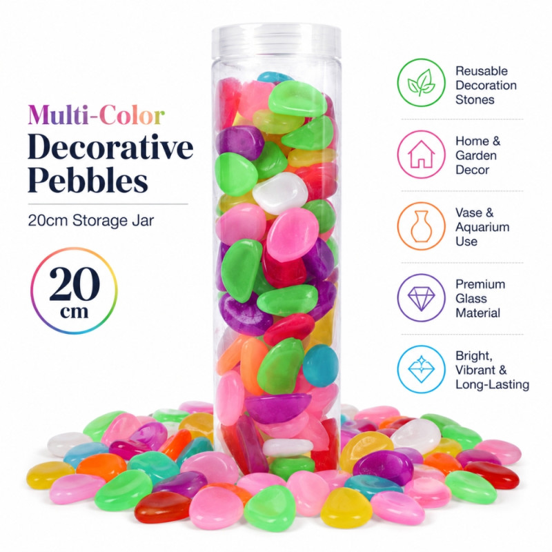 Superior GLOW IN DARK PEBBLES – Multi Color Premium Quality (Jar 20CM)
