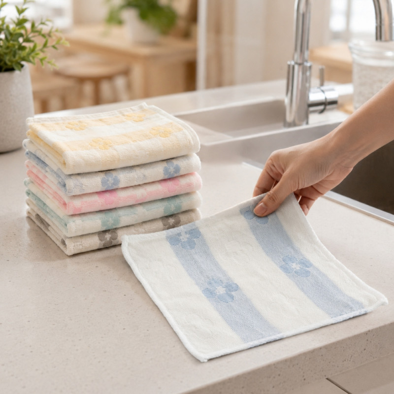 Fabric Soft Cleaning Cloths Designed for Home &amp; Professional Cleaning – Multi Color (5 PCS)