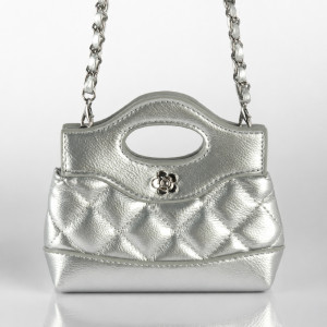 Kids' Shimmering Mini Handbag – Elegant Silver (15cm)
