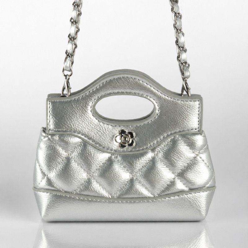 Kids' Shimmering Mini Handbag – Elegant Silver (15cm)