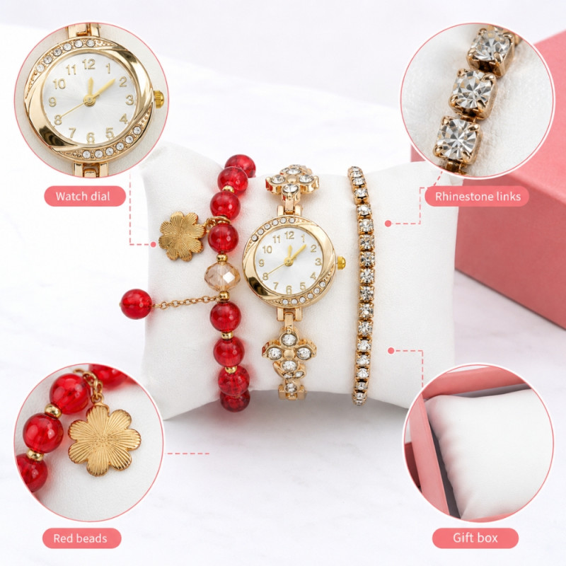 Golden Hour Ladies Watch Designed for Style &amp; Timekeeping – Golden (free)