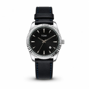 TOMI Classic Men’s Analog Watch – Black Leather & Silver Dial (24x4cm) TOMI Classic Men’s Analog Watch – Black Leather & Silver Dial (24x4cm)