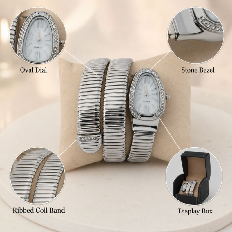 Snake Coil Bracelet Ladies Watch Display Case