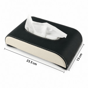 Supple Touch Car Tissue Box Designed for Modern Living &amp; Home Comfort – Black (H-13cm x W-23.5cm)