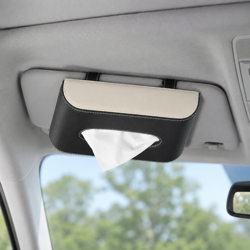 Supple Touch Car Tissue Box Designed for Modern Living &amp; Home Comfort – Black (H-13cm x W-23.5cm)